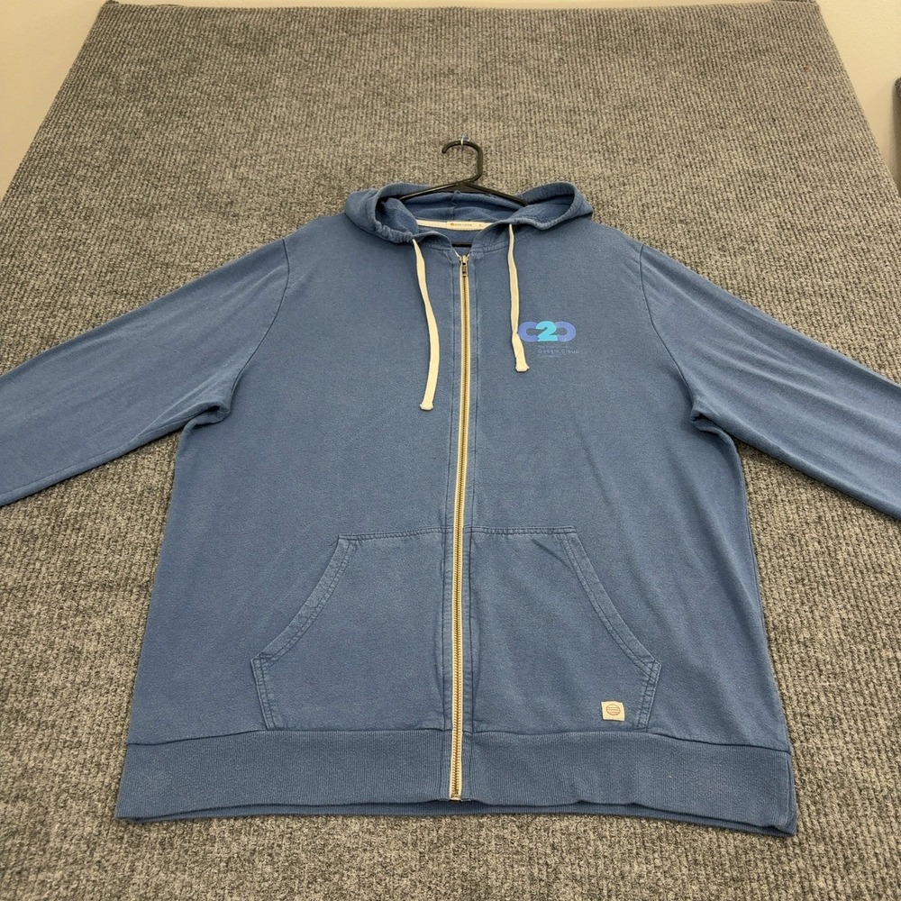 Marine Layer Hoodie Men XL Blue Cotton Modal Google Cloud C2C Zip Up Tech Casual